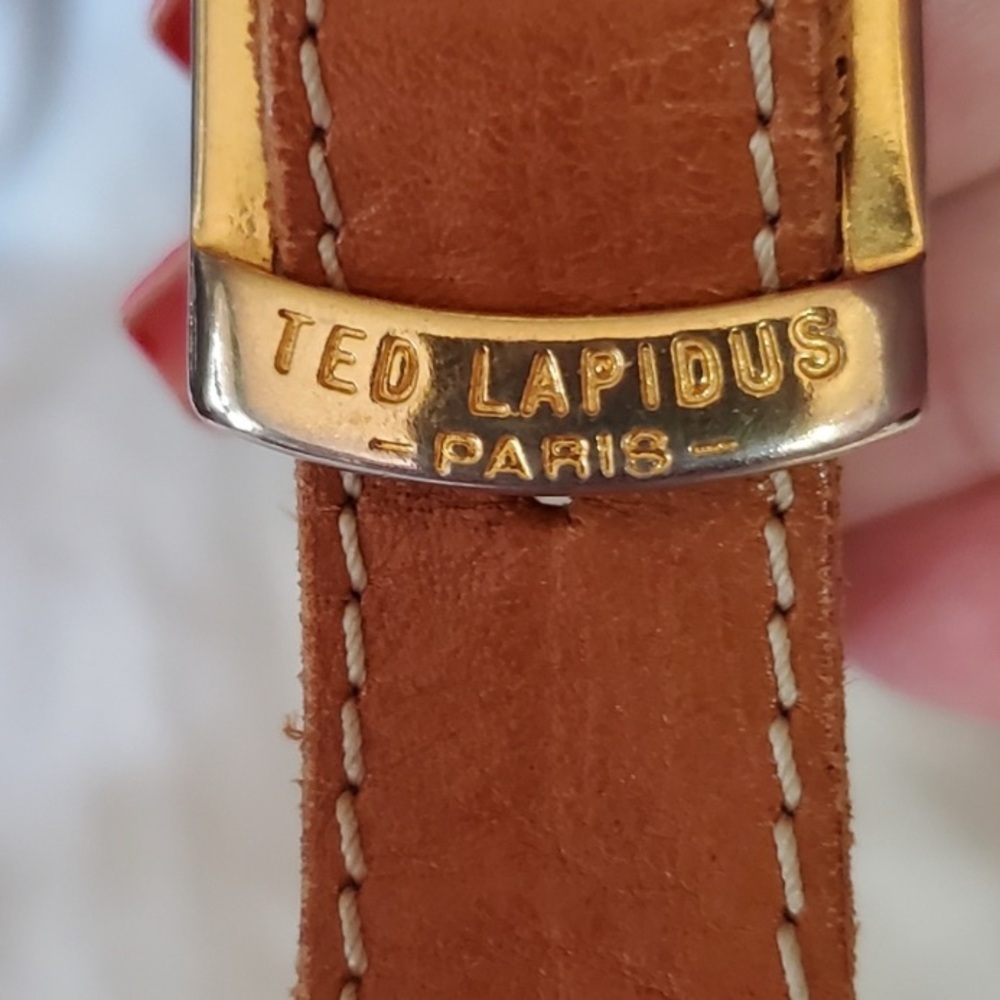 Vintage 1980s Ted Lapidus Crossbody (Medium). Vintage. Black & Tan PVC & Leather - Picture 2 of 9